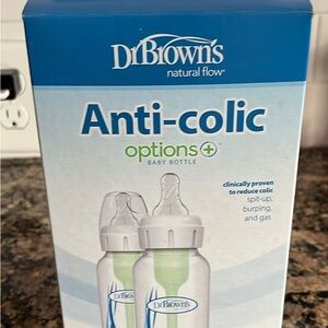 Dr. Brown's Anti-Colic Baby Bottle - Blue and White